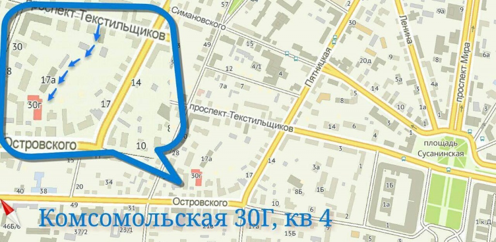 Улица островского карта