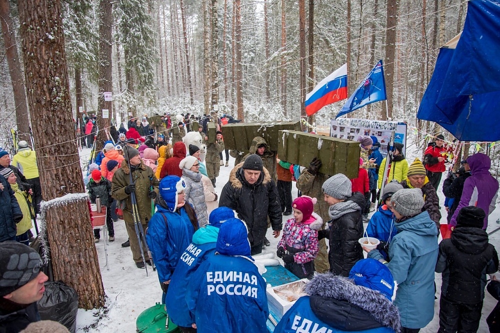 Спортивный март. Лыжная трасса в Малышково Кострома. Костромской район деревня Середняя школа.