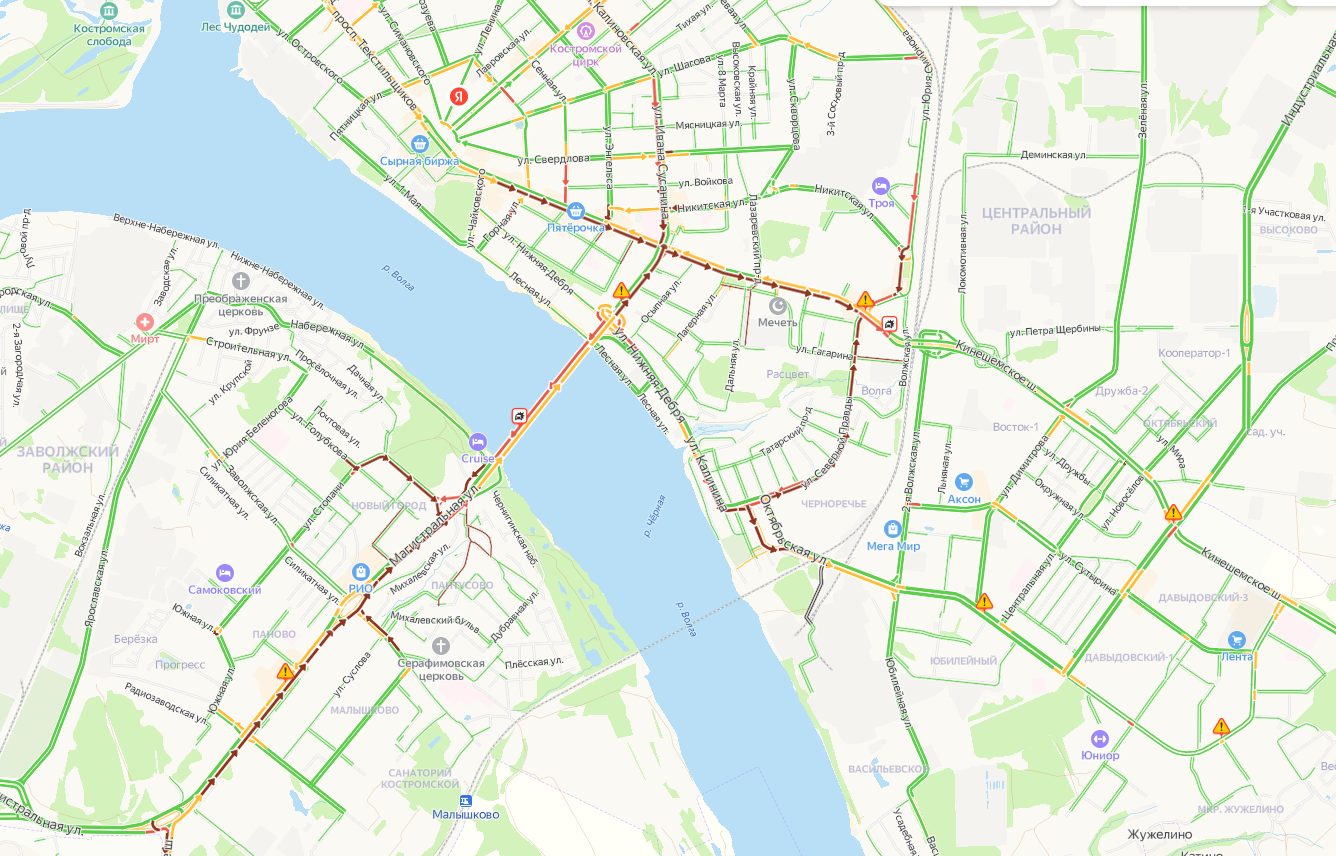 Кострома стоит в мертвой пробке | K1NEWS Кострома