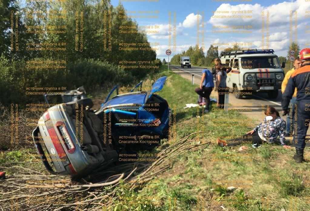 В крупной аварии в Костромской области пострадали 7 взрослых и ребёнок