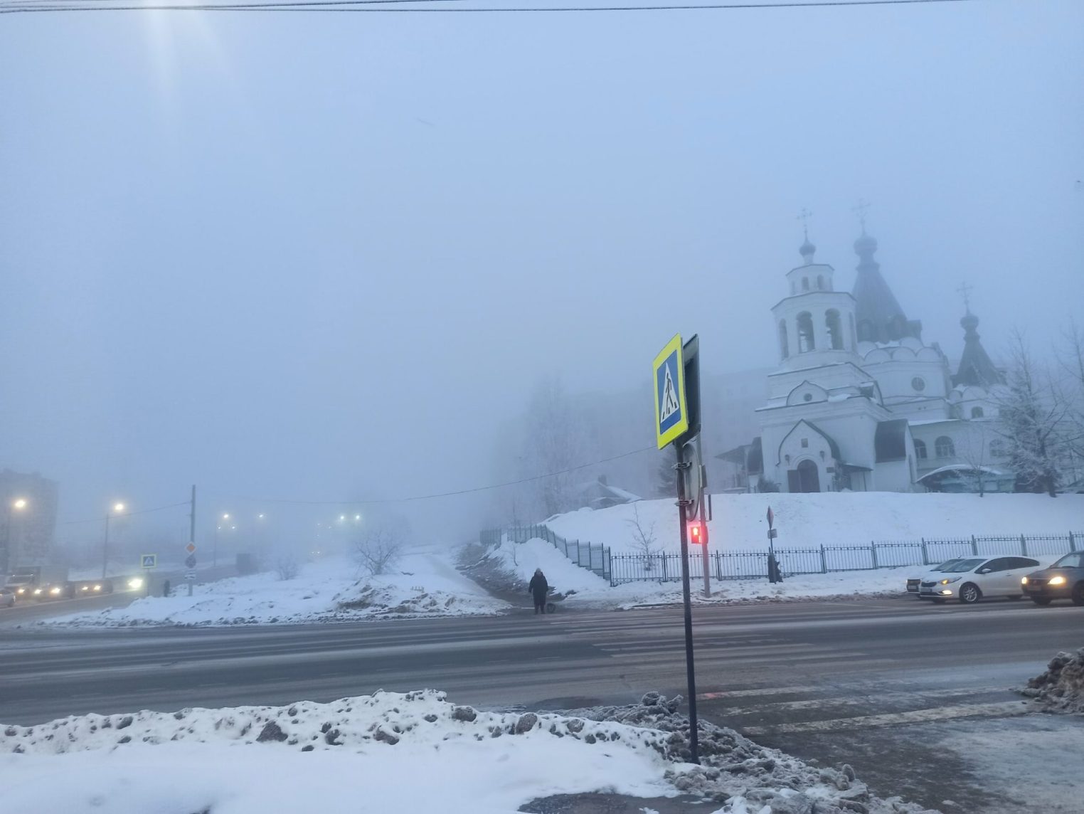 Густой туман накрыл Кострому. Много фото