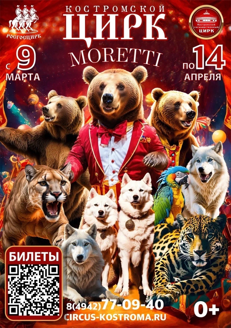 Костромичей приглашают на уникальное шоу цирка МОРЕТТИ
