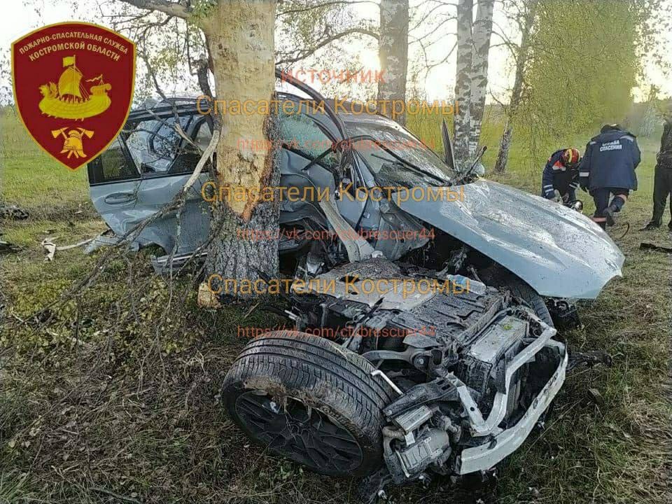 "Немец" врезался в русскую березу на трассе под Костромой
