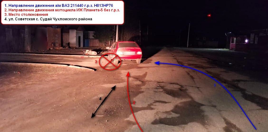 Подросток на легендарном мотоцикле влетел в легковушку под Костромой