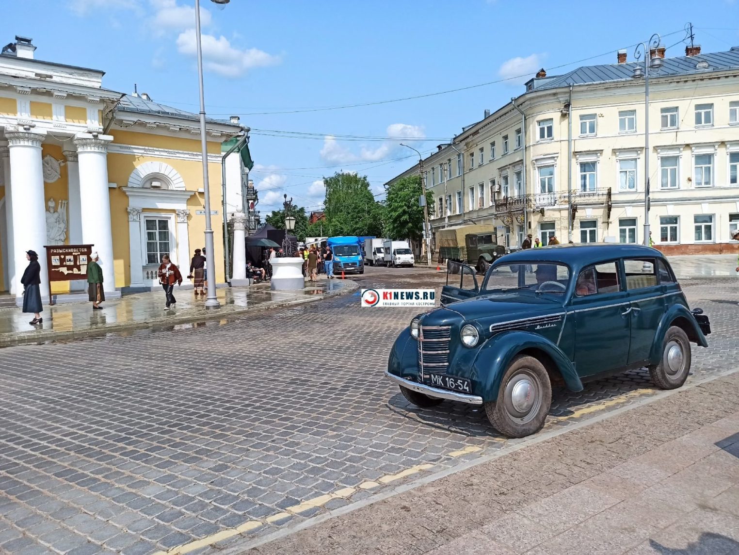 На Сусанинской площади Костромы снимают историческое кино. Видео