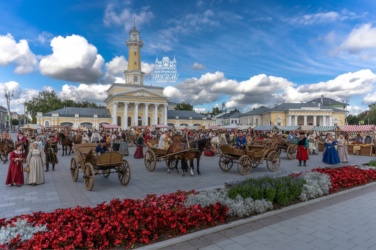 Костромиские музейщики разных эпох поразили туристов своим видом