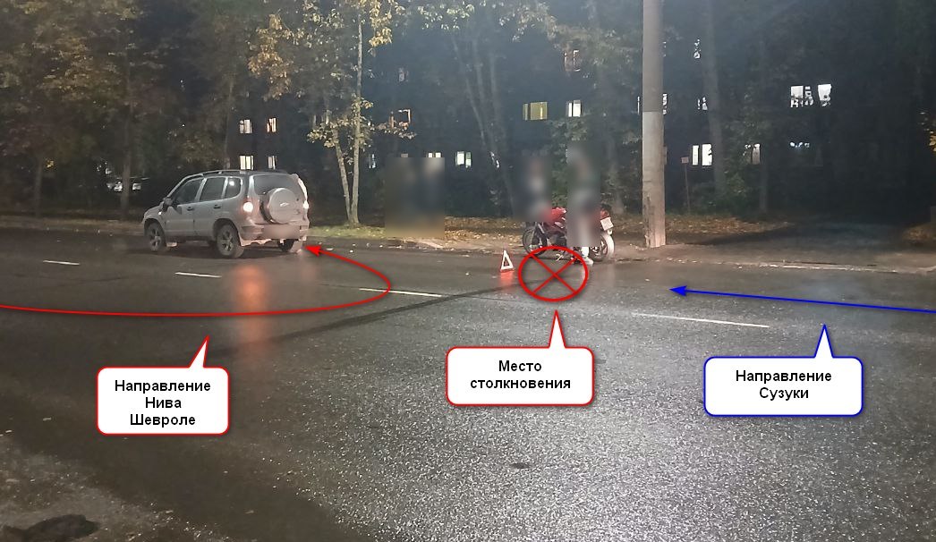 Внедорожник едва не угробил мотоциклиста в Костроме