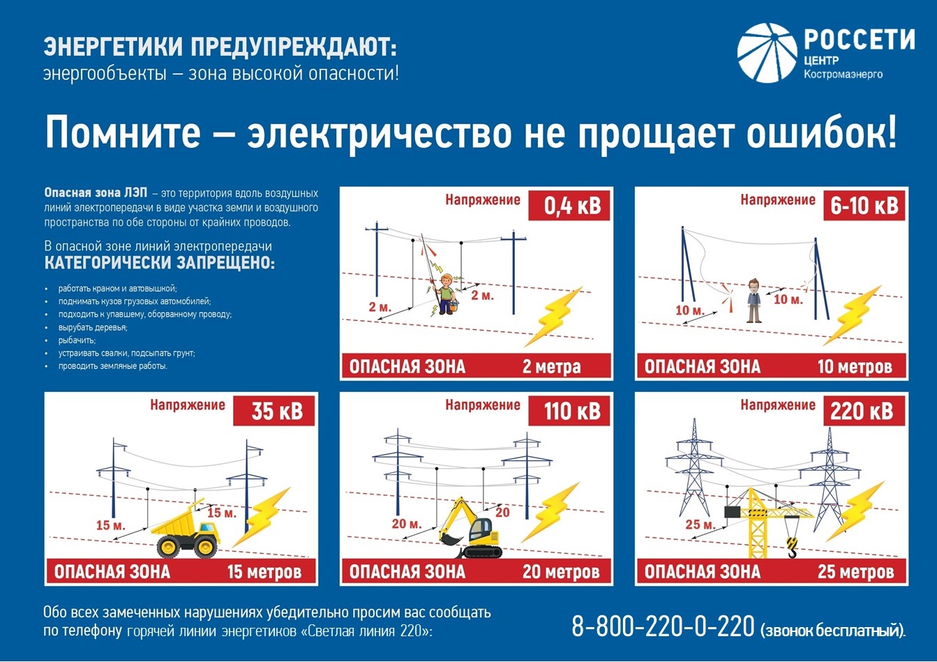 Энергетики предупреждают об опасности в охранных зонах воздушных линий электропередачи