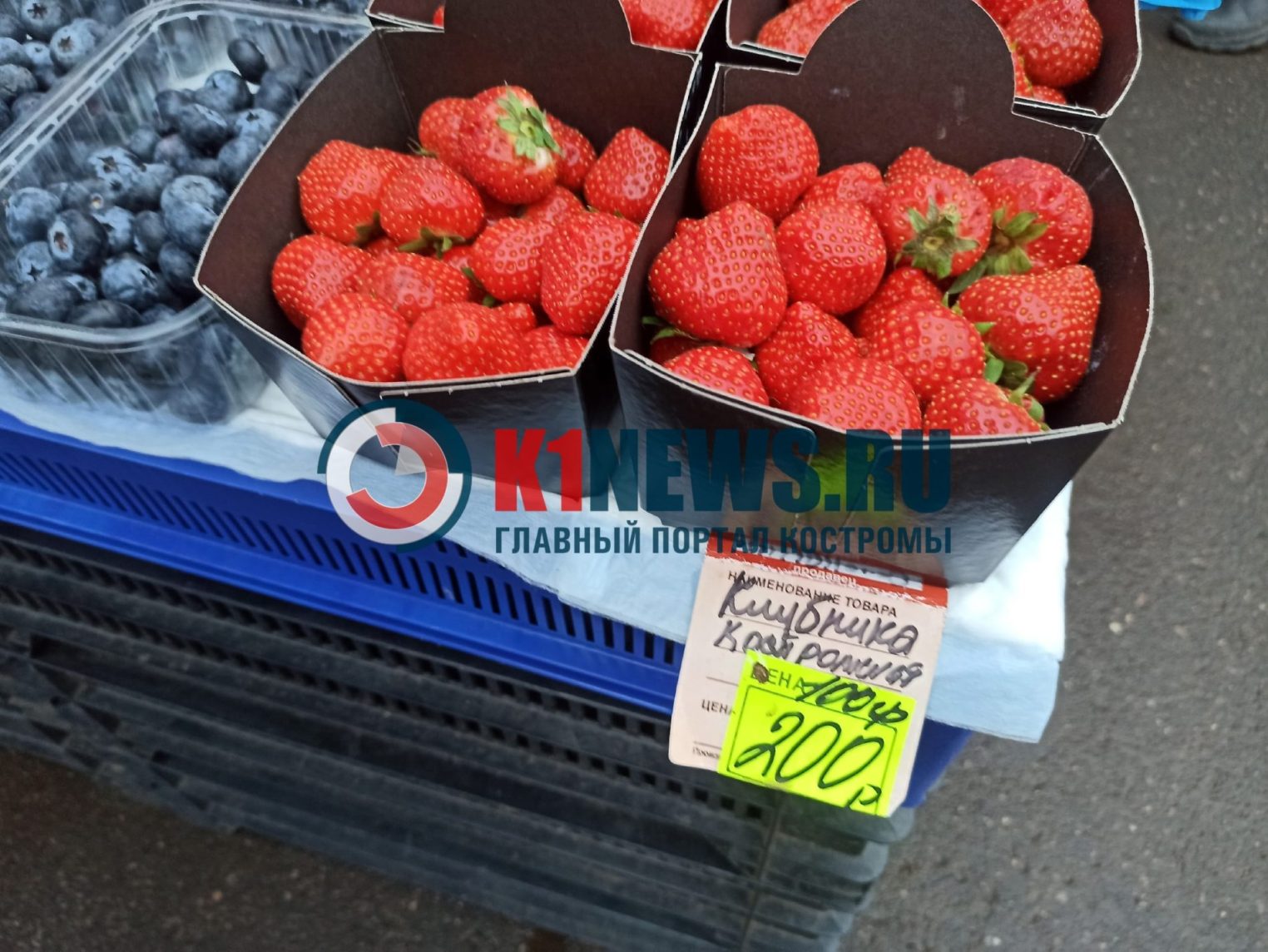 Костромскую клубнику продают по цене осенних ботинок