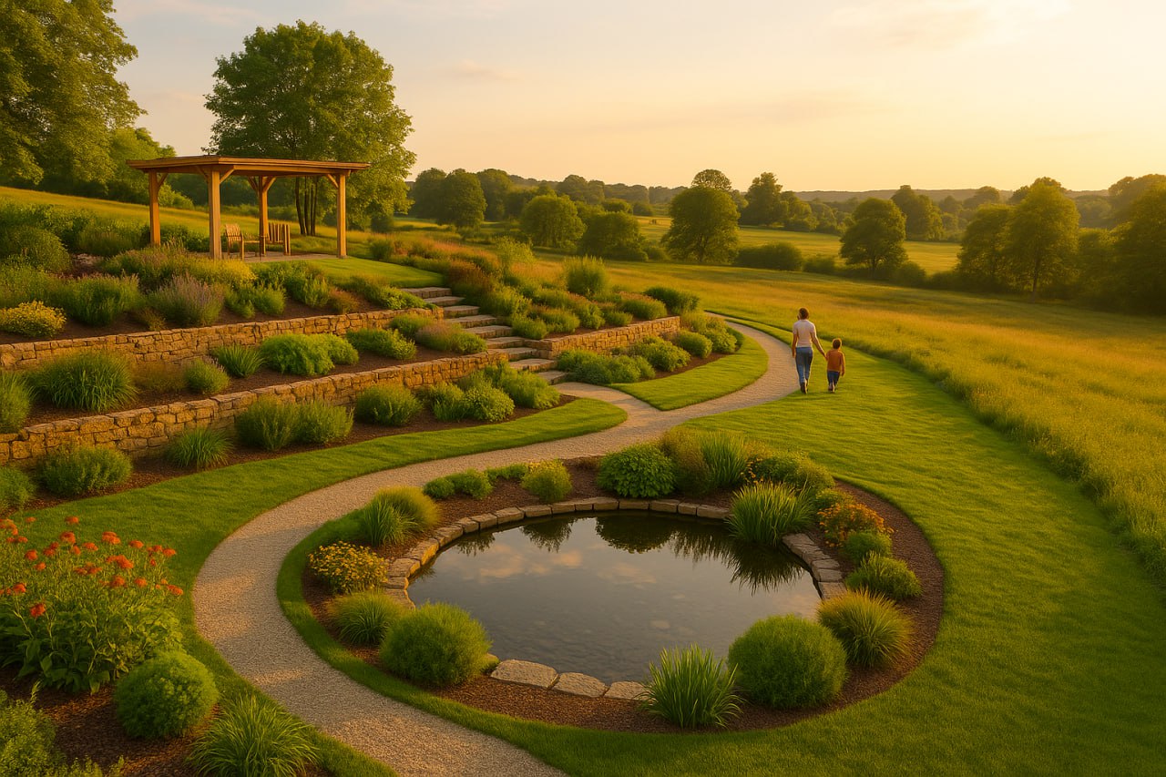 Склон, низина, пруд: на большом участке всё работает на хозяина