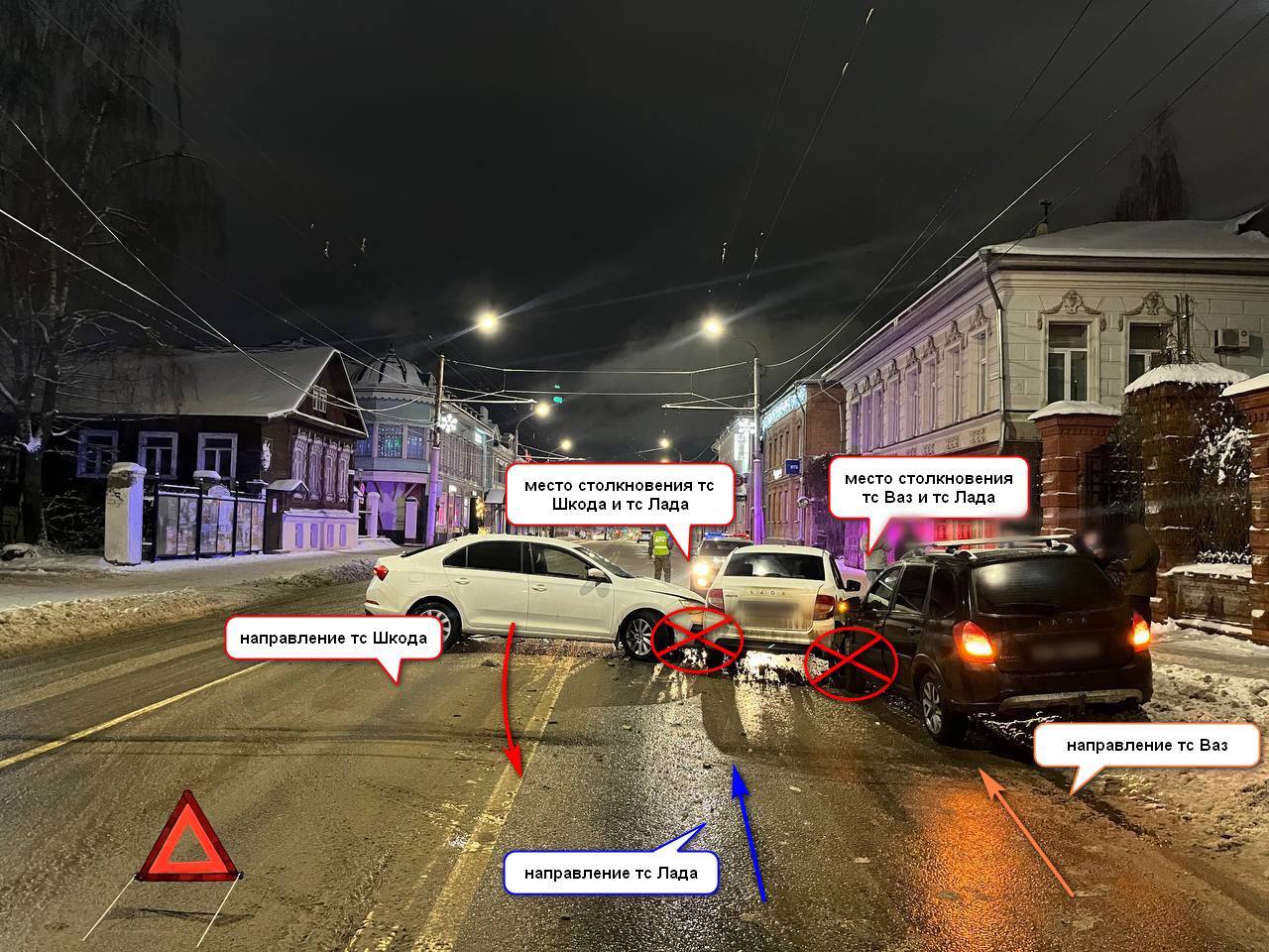 Водитель иномарки устроил лобовую встречу двум «Ладам» в Костроме