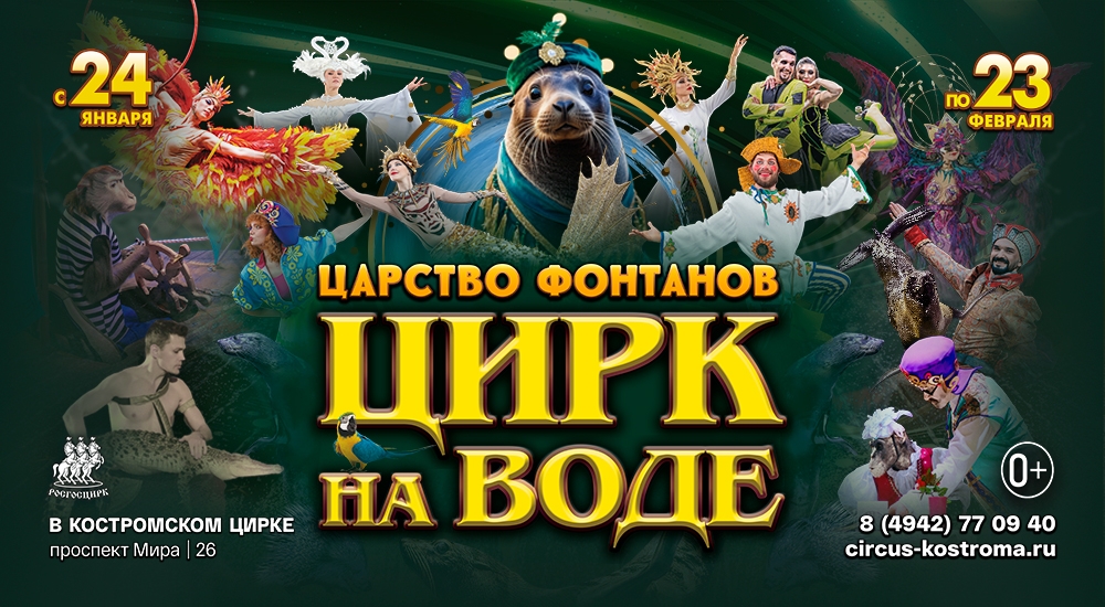 Царство фонтанов раскинется под куполом костромского цирка