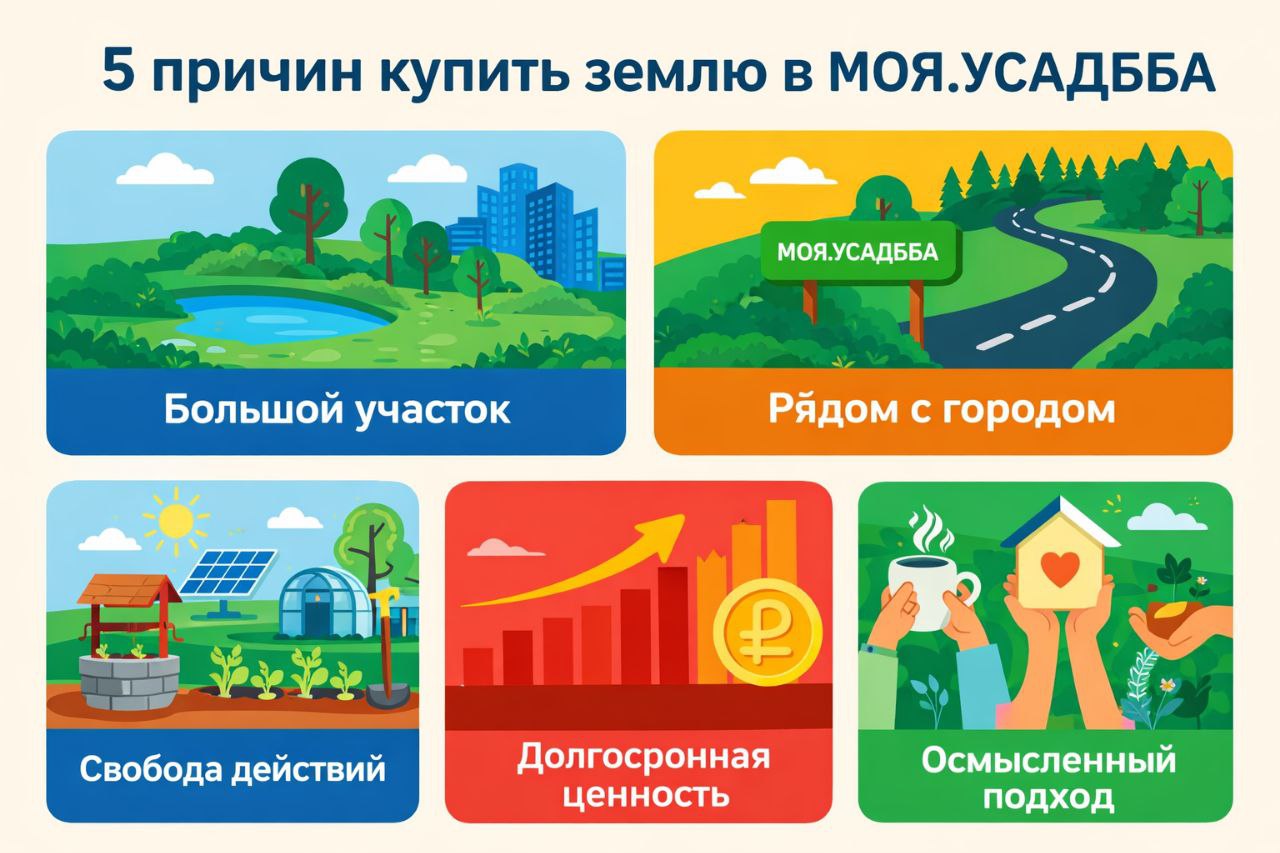 5 причин выбрать участок в проекте «МОЯ.УСАДЬБА»  