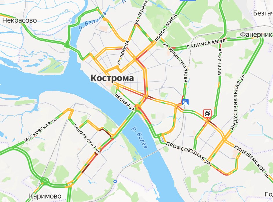 Костромским водителям стоит запастись терпением, стоя в пробках