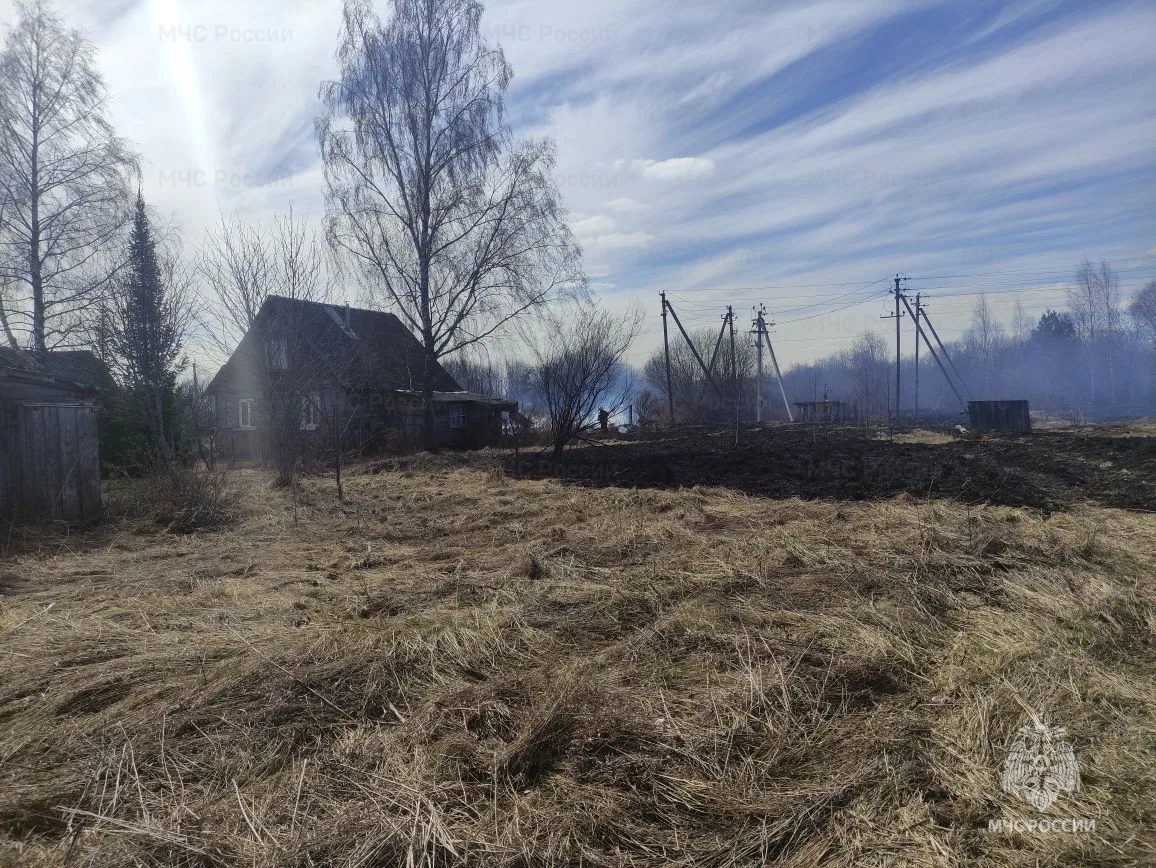 Сильный ветер и сухая трава спровоцировали сразу несколько пожаров в Костромской области