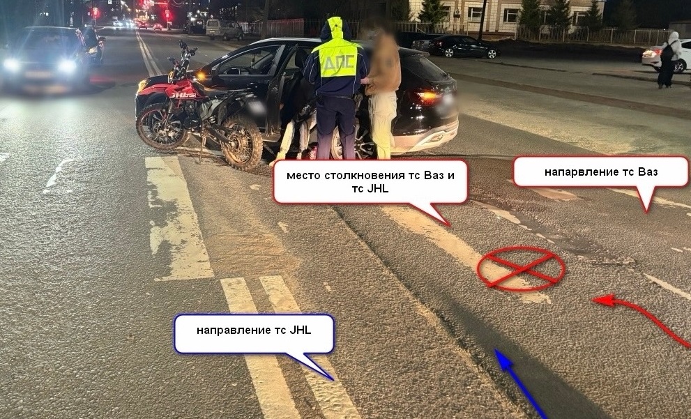 В Костроме легковушка сбила мотоциклиста