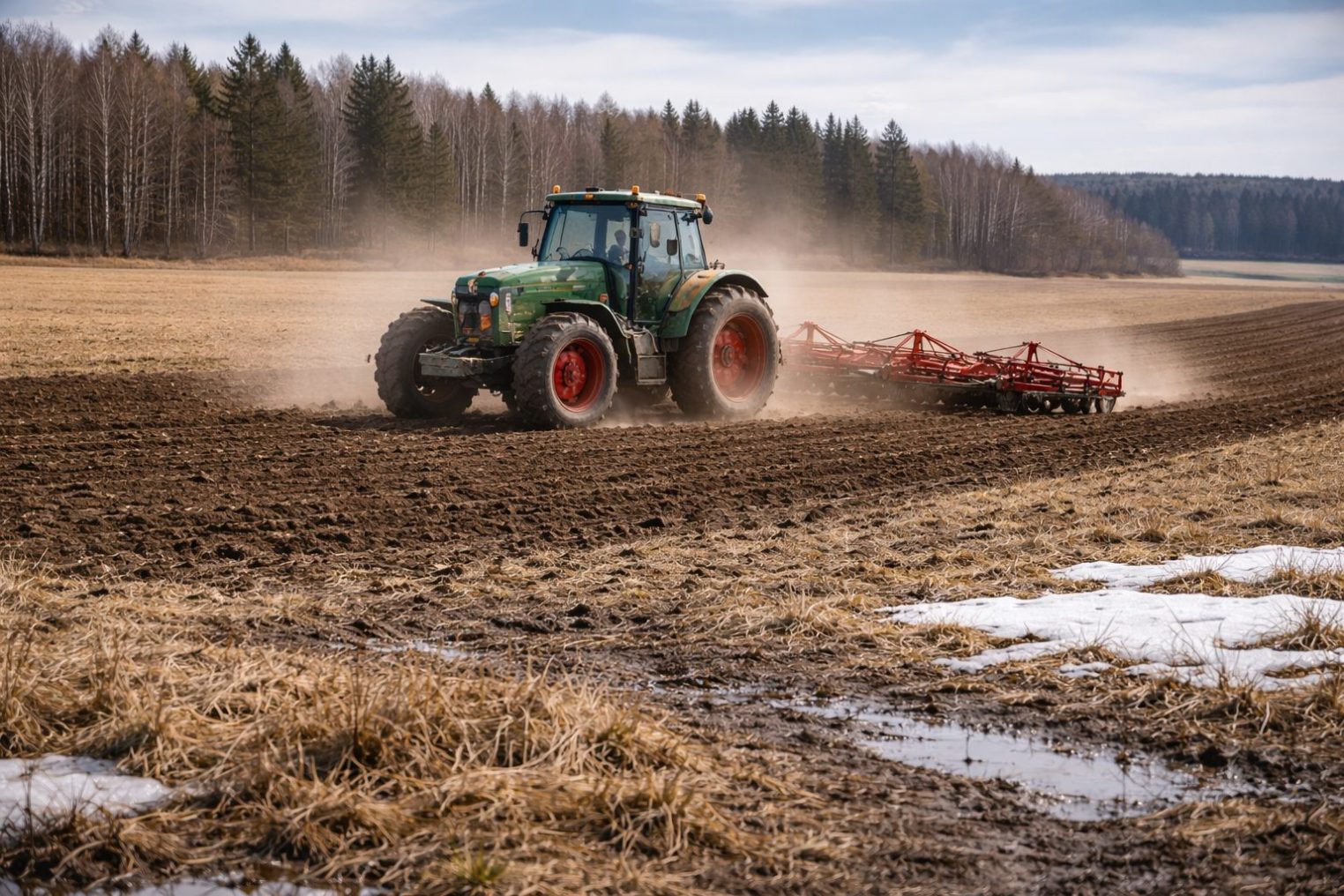 Костромские сельскохозяйственники устали от зимы и начали пахать