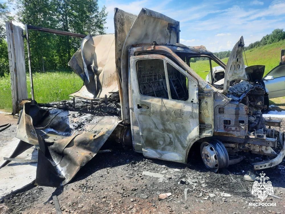 В Прибрежном под Костромой внезапно вспыхнула "Газель"