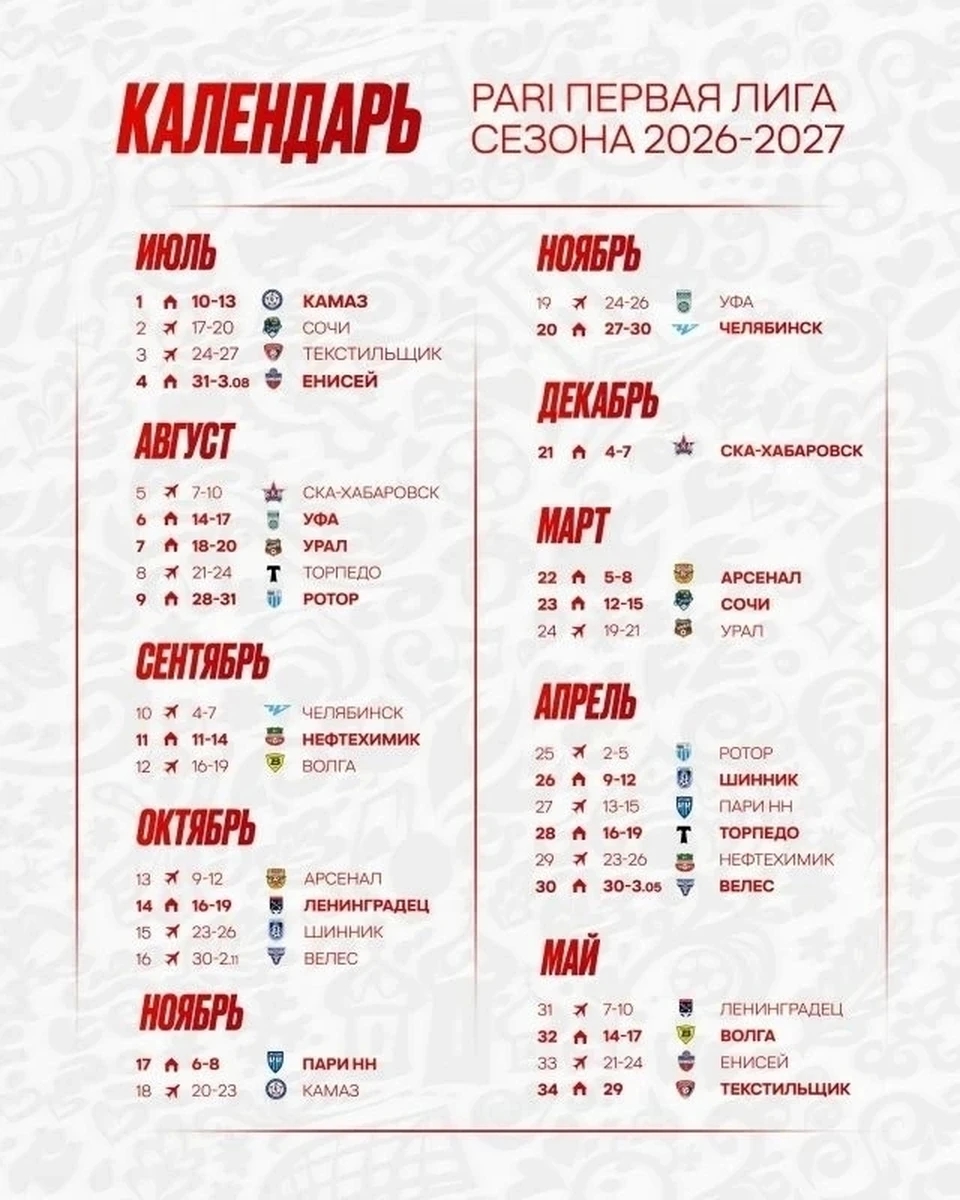 Календарь костромского «Спартака»: когда ждать самых горячих матчей