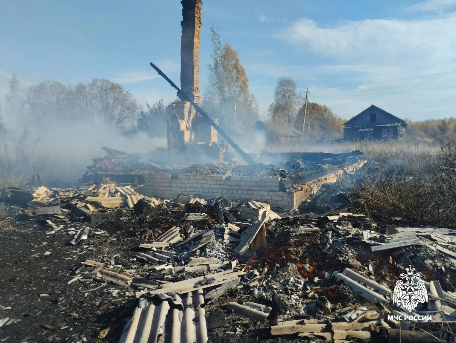 В Костромской области пожар оставил селян без дома